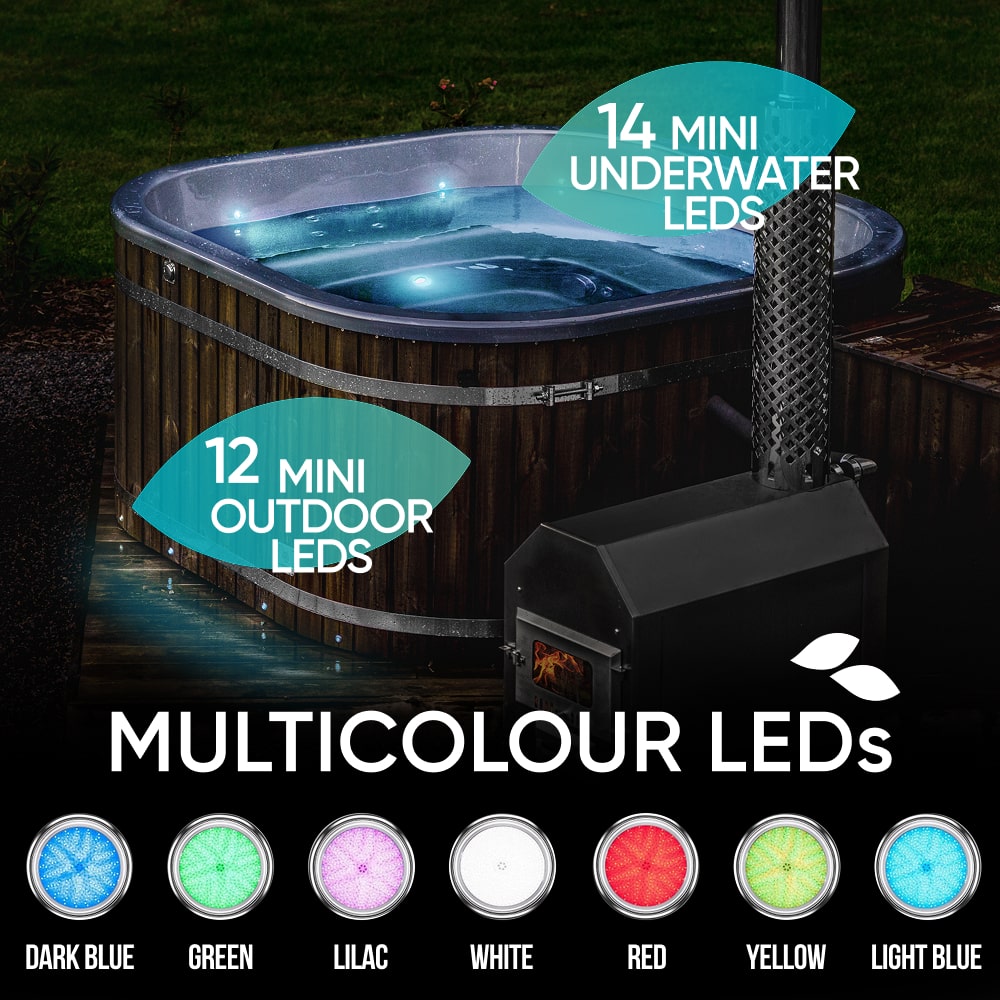 Premium Sand Filter Square Wood Fired Hot Tub | Best Configuration | External Heater