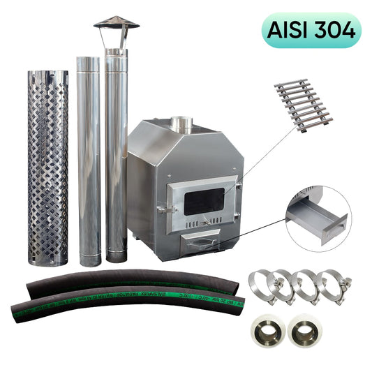 26 kW Full Kit UKO Octa S Wood Burning Hot Tub Stove | Stainless Steel AISI 304