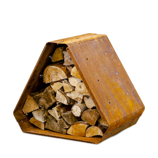 Corten steel wood rack