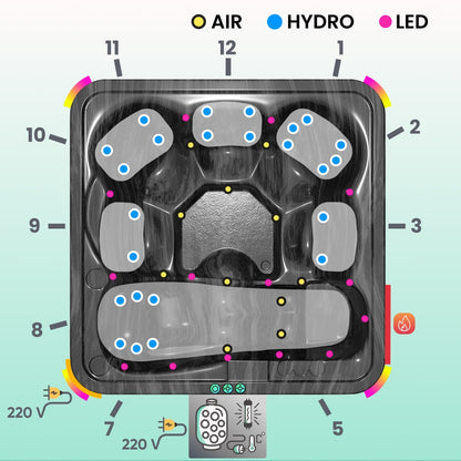 Premium Sand Filter Square Lounge Wood Fired Hot Tub | Best Configuration