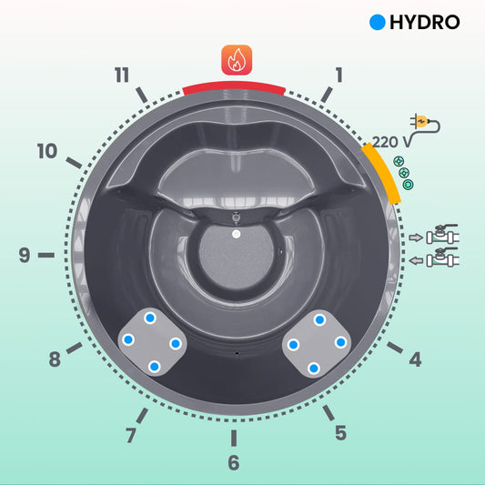 Badefass mit Hydromassagedüsen | Für 4–6 Personen