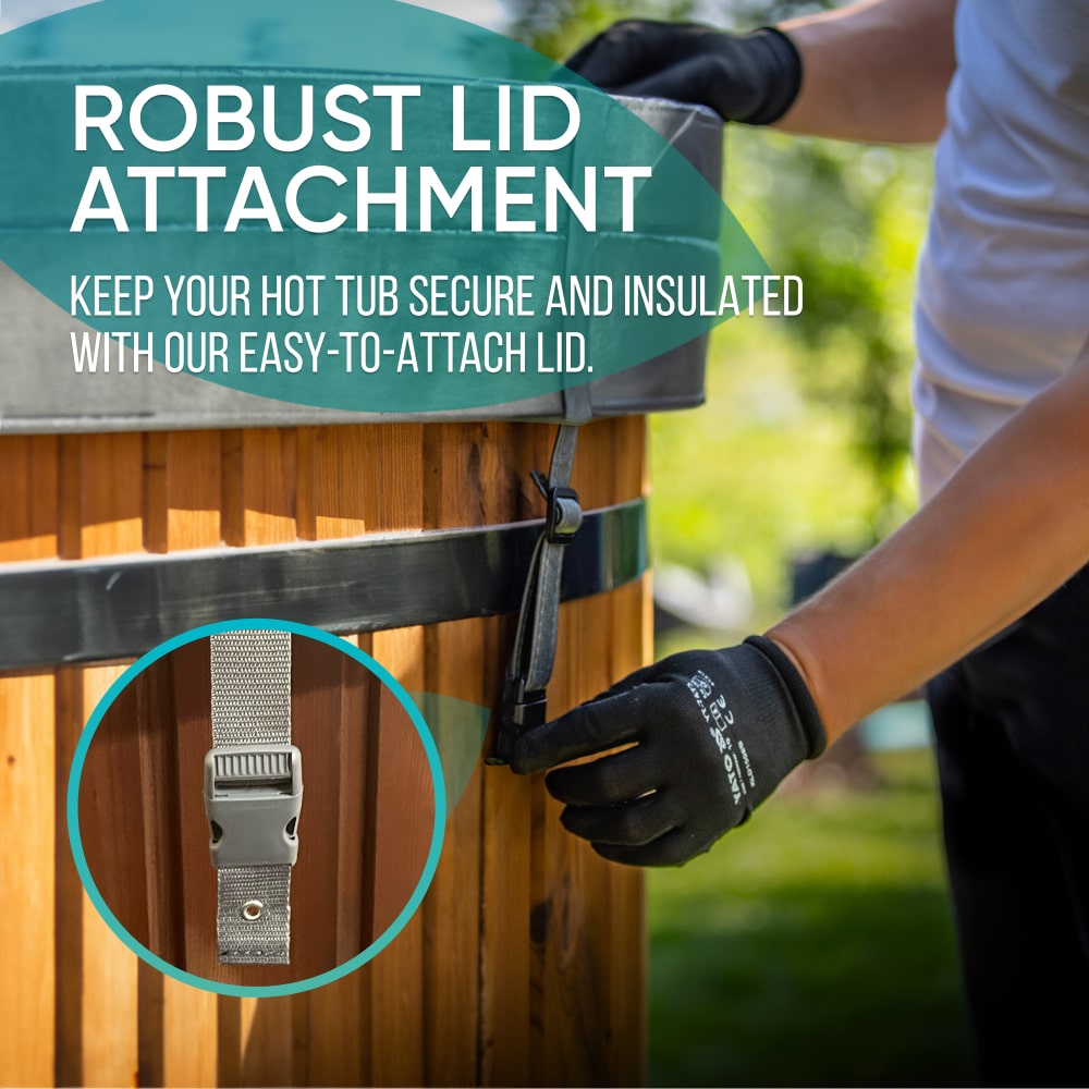 Super Offer Wood Fired Hot Tub | Grey 4-6 | Preconfigured | Sand Filter + UV-C | AISI316