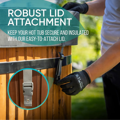 Super Offer Wood Fired Hot Tub | Grey 4-6 | Preconfigured | Sand Filter + UV-C | AISI316