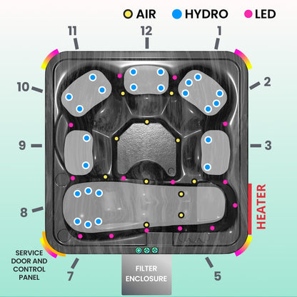 Premium Sand Filter Square Lounge Wood Fired Hot Tub | Best Configuration