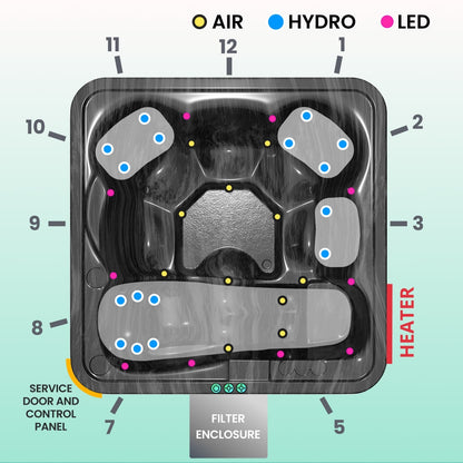 Premium Sand Filter Square Lounge Wood Fired Hot Tub | Optimal Configuration