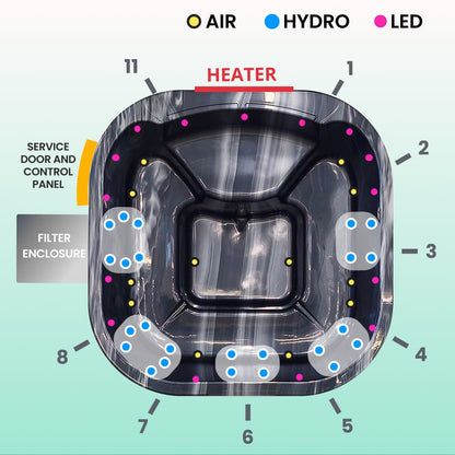 Premium Sand Filter Square Wood Fired Hot Tub | Best Configuration