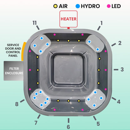 Premium Sand Filter Square Wood Fired Hot Tub | Optimal Configuration | External Heater