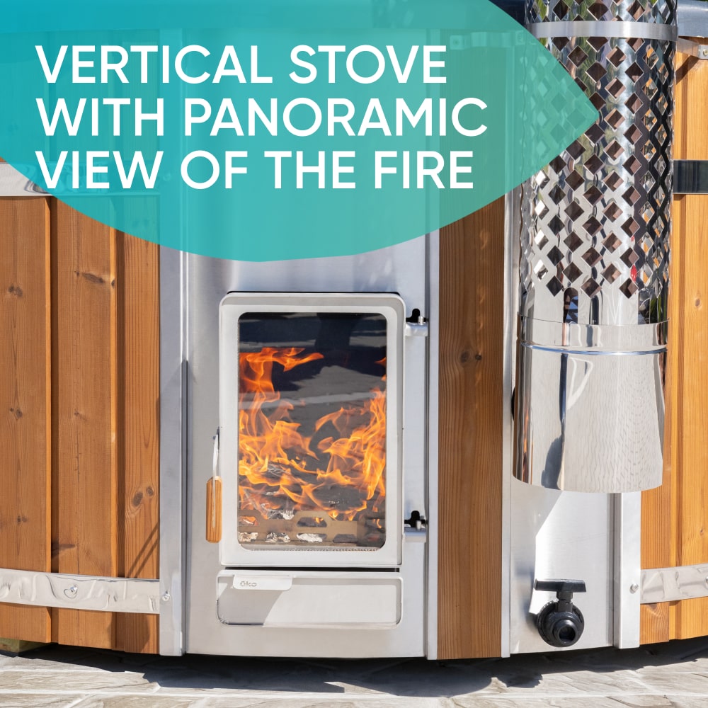 Wood Fired Hot Tub with round Premium filter and Verta heater | Best