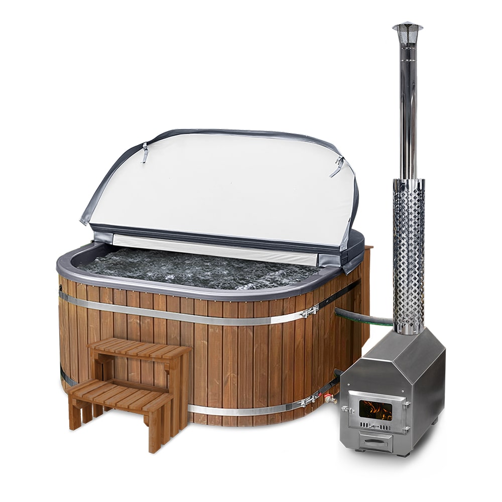 Premium Sand Filter Square Wood Fired Hot Tub | Optimal Configuration | External Heater