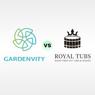 Comparison between Gardenvity and Royal Tubs with logos on a white background