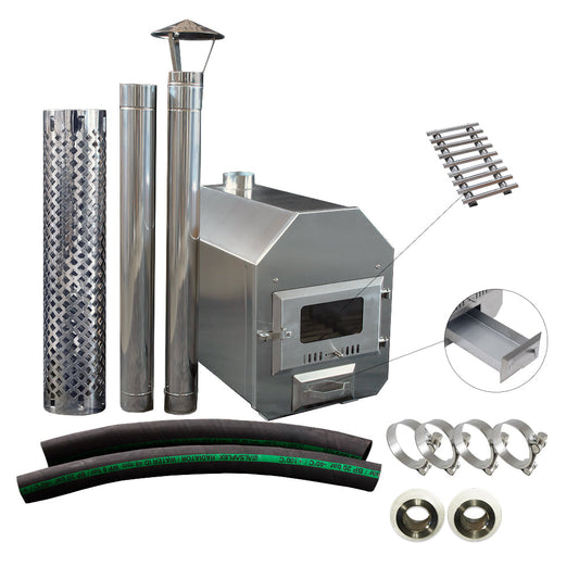 33 kW Full Kit UKO Octa M Wood Burning Hot Tub Stove | Stainless Steal AISI 316