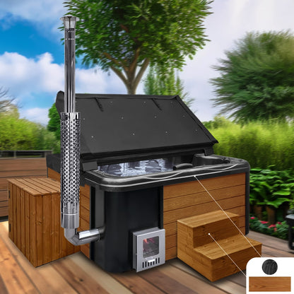 Premium Sand Filter Square Lounge Wood Fired Hot Tub | Best Configuration