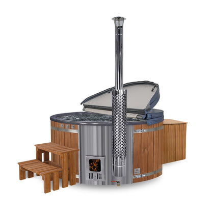 Super Offer Premium Wood Fired Hot Tub with Sand Filter &  Blue Lagoon UV-C