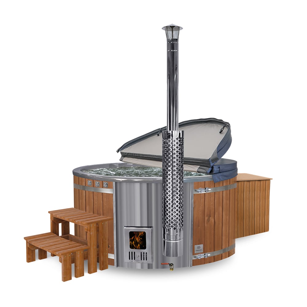 Premium XL Whirlpool mit Holzofen 6-8 | Super Angebot 