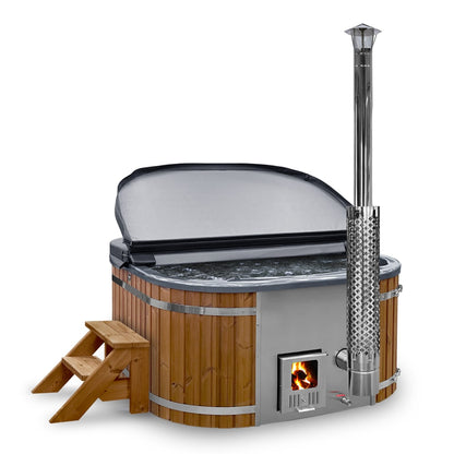 Super Offer Premium Square Wood Fired Hot Tub with Sand Filter