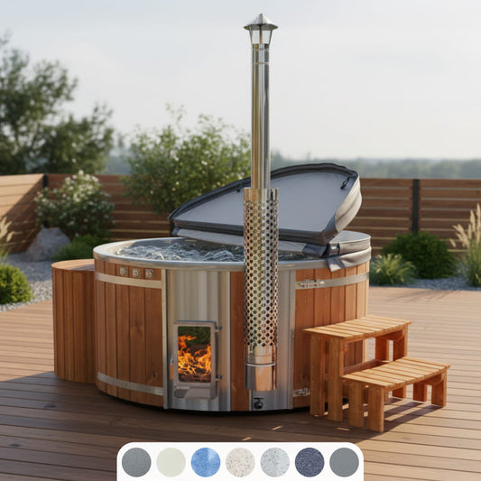 Premium Filteranlage Hot Tub mit Verta™ Holzofen | 24 Hydrodüsen | Für 4–6 Personen
