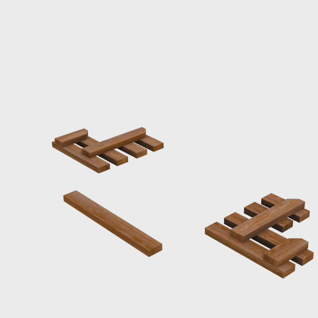Assembly of curved steps